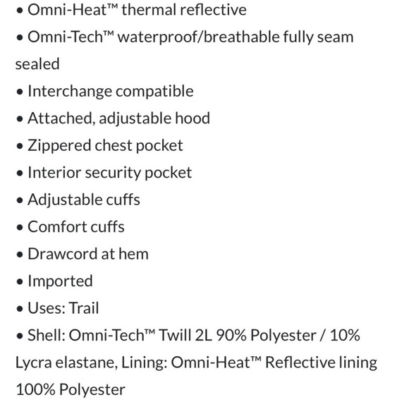 NWT Columbia Parkchester Jacket Element Omni Tech Coat - Picture 16 of 16